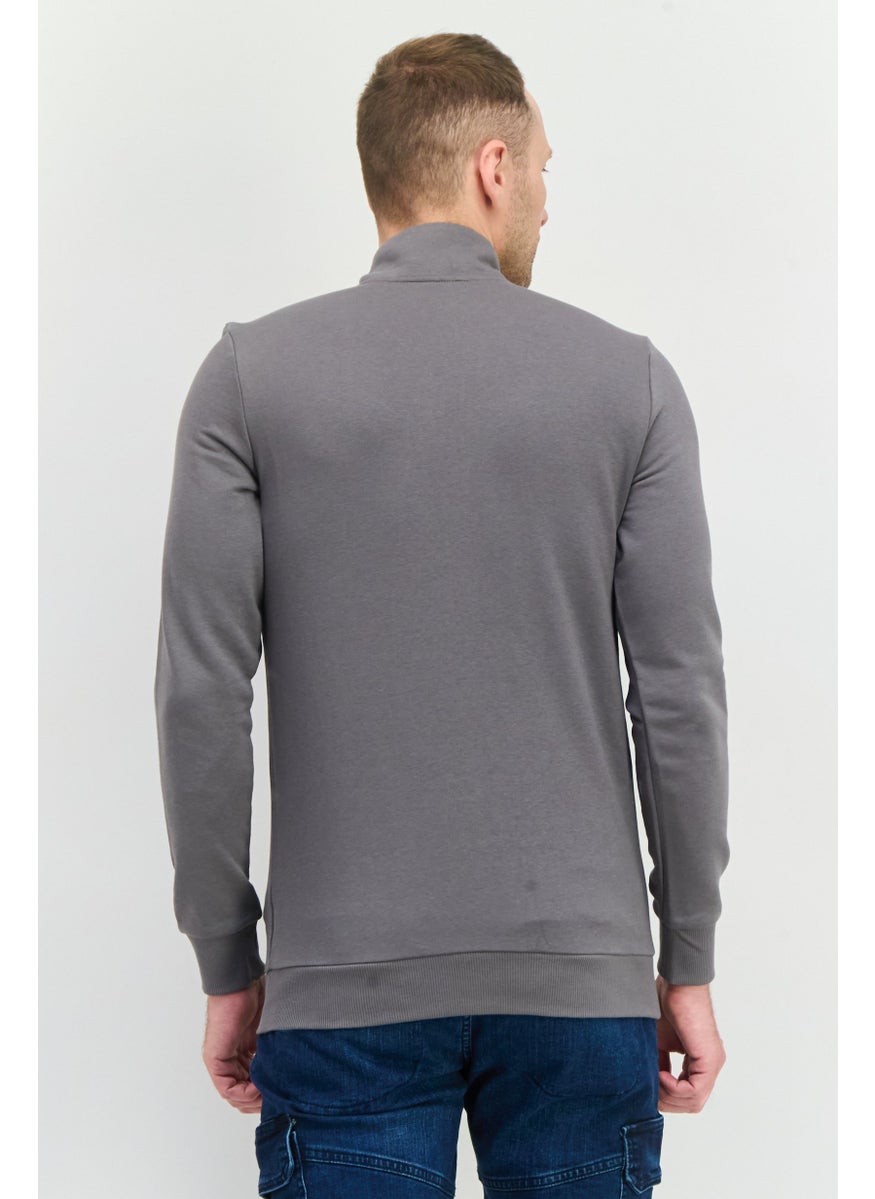 PUMA Men Slim Fit Long Sleeve Outdoor Sweatshirt, Grey  - Image 4