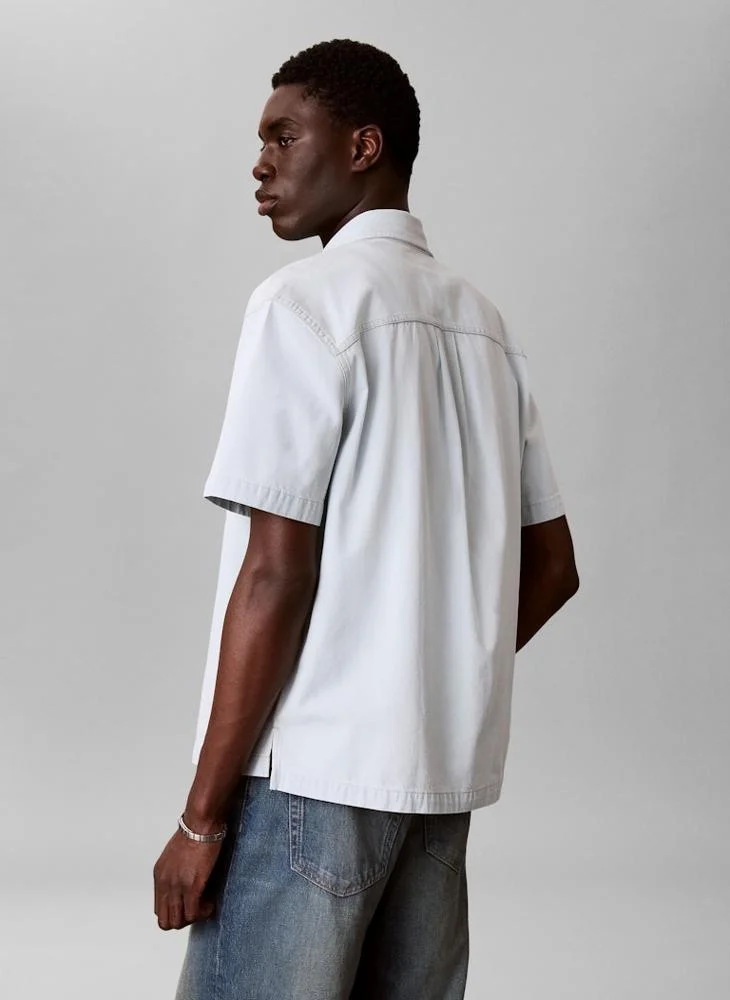 Calvin Klein Jeans  Boxy Denim Short Sleeve Shirt for Men | Best Price UAE