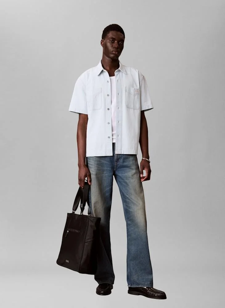 Calvin Klein Jeans  Boxy Denim Short Sleeve Shirt for Men | Best Price UAE