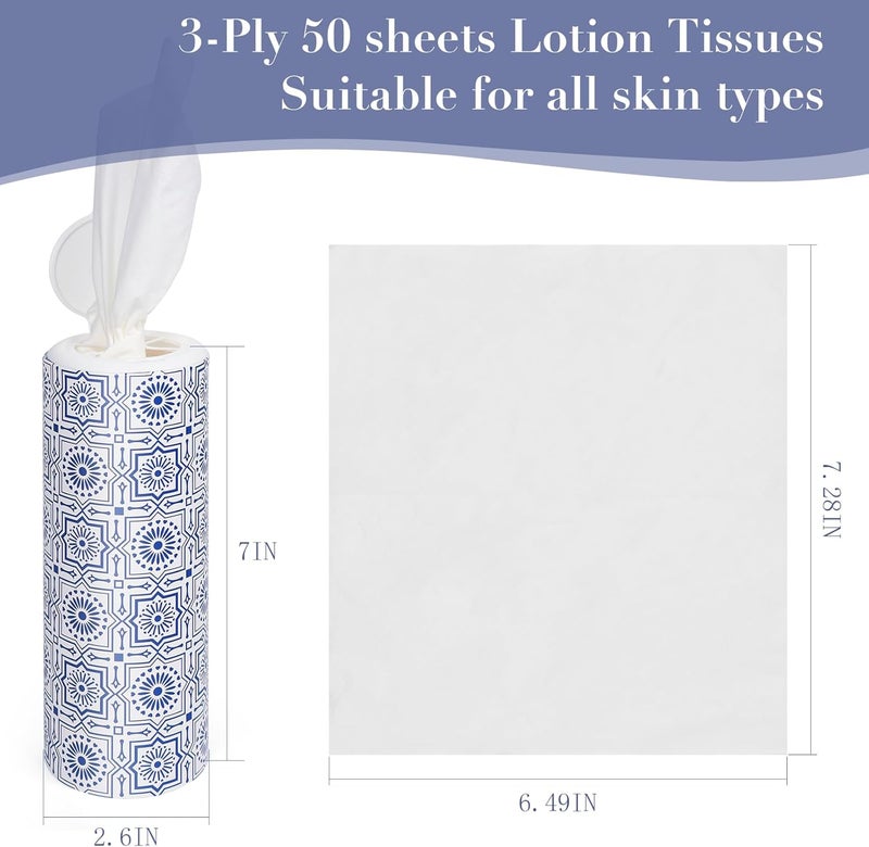 ã‚¯ãƒ­ãƒãƒ¼(Clover) Car Tissue Holder with Facial Tissues Bulk,Travel Tissues, Round Tissue Box for Car, 4 Tubes Car Tissues with Lotion, Paper Towels Holder for car,Car tissues Cylinder - Image 3