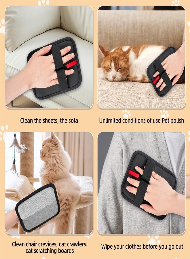 SQUISHCO 2 Pcs Pet Hair Removal Glove for Dogs and Cats,Cat Hair Remover from Clothes, Efficient Fur Removal Tool for Sofa Bed and Clothing, Black (2pcs（Black） B) - Image 2