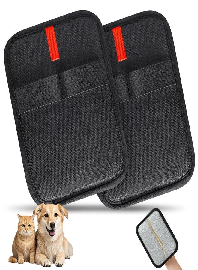 SQUISHCO 2 Pcs Pet Hair Removal Glove for Dogs and Cats,Cat Hair Remover from Clothes, Efficient Fur Removal Tool for Sofa Bed and Clothing, Black (2pcs（Black） B) - Image 1