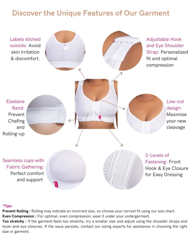 ليبو إيلستك LIPOELASTIC PI Extra - Mastectomy Bra, Surgical Bra, Post-Surgery Bra, Compression Bra for Women Post-Surgery Front Closure Black - Image 2