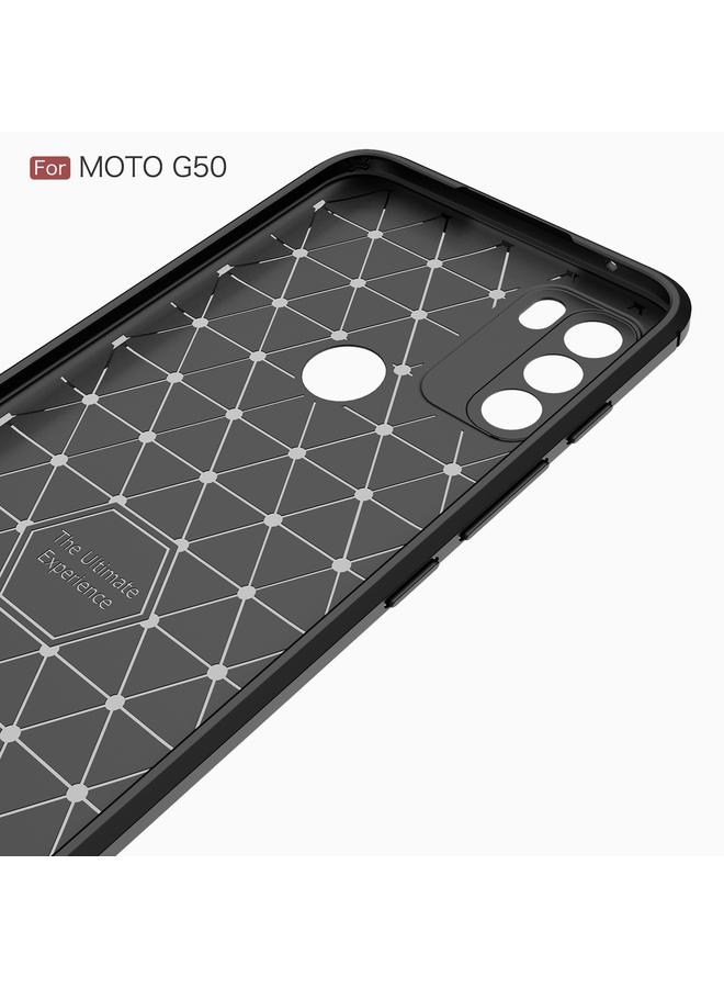 اس-توب جراب لهاتف Motorola Moto G50 مصنوع من ألياف الكربون المصقولة TPU - Image 5