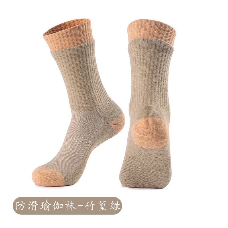 Generic Strap Yoga Socks Non-slip Professional Womens Medium Pilates Socks Short Towel Bottom Fitness Sports Floor Socks Coffee