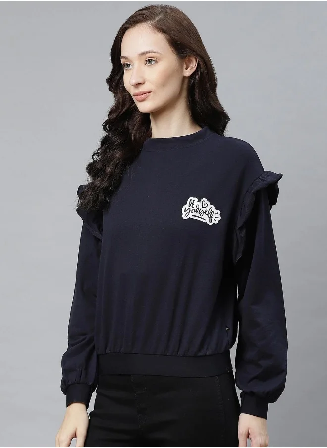 هوبرهولمي Navy Blue Sweatshirt For Women