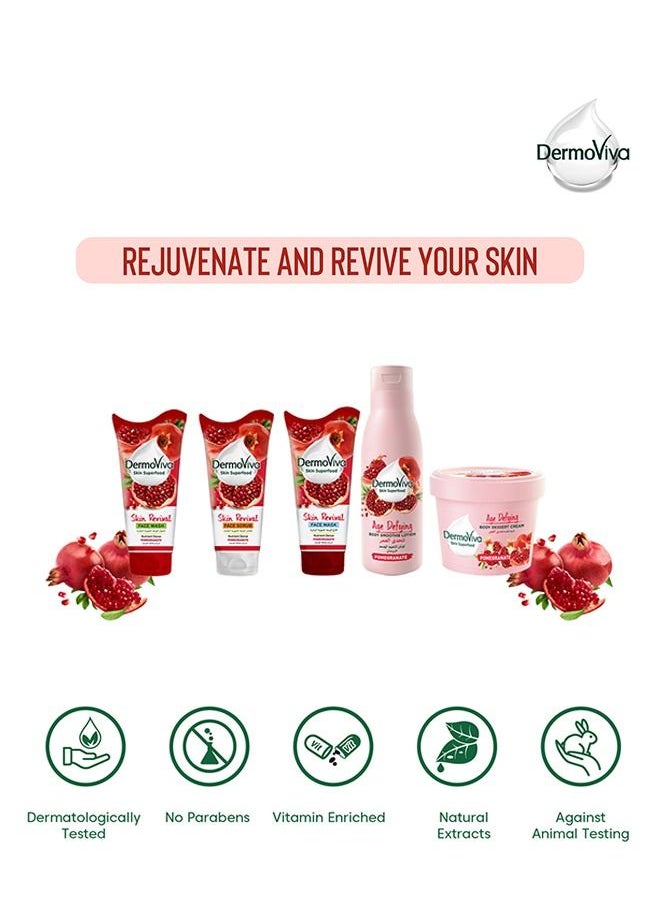 DermoViva - DermoViva Skin Revival Superfood Pomegranate Giftpack | Complete Face Care Kit | Face Mask, Face Scrub & Face Wash | To Nourish & Brighten Skin - Image 1