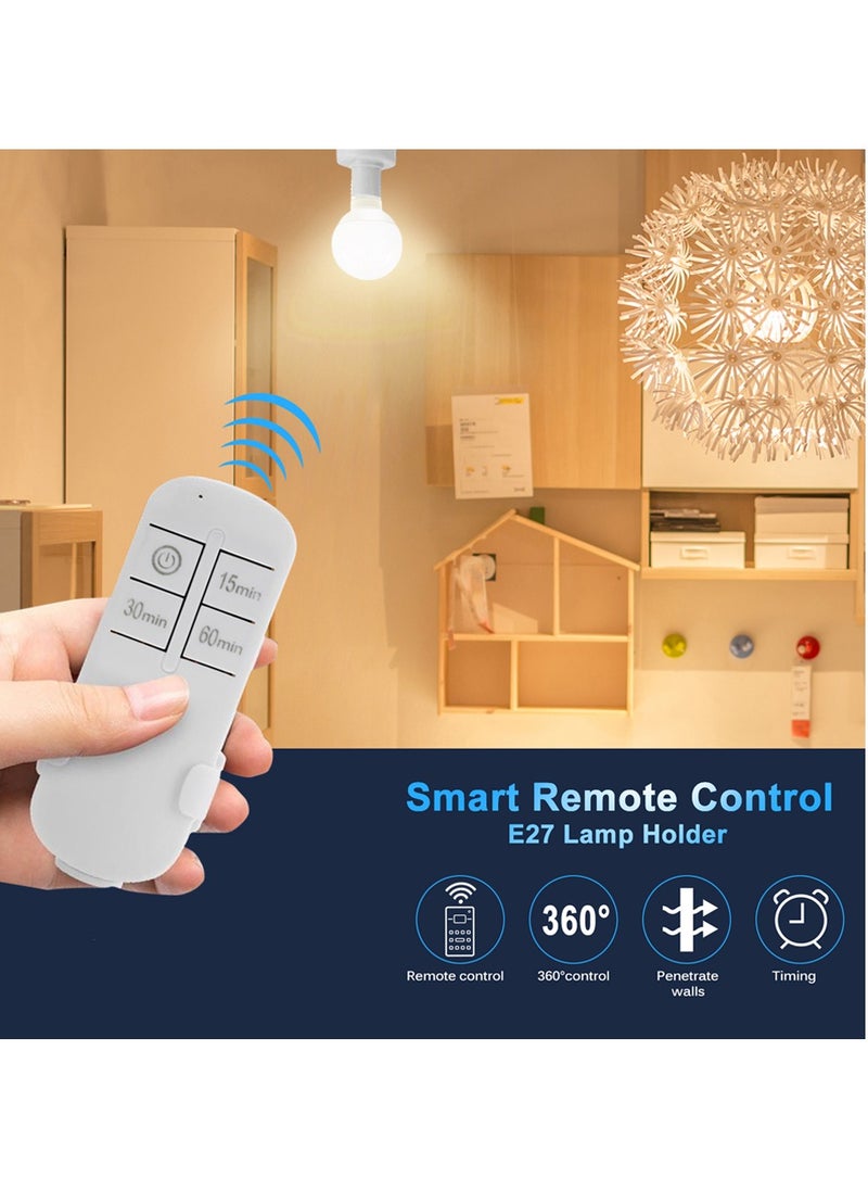 Generic - Wireless Remote Control Bulb Holder Smart Timer Switch E27 Lamp Holder 220V - Image 1