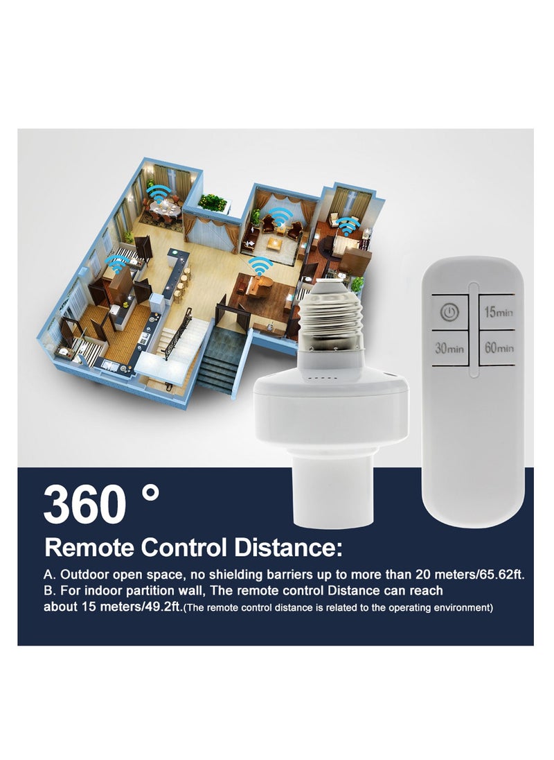 Generic - Wireless Remote Control Bulb Holder Smart Timer Switch E27 Lamp Holder 220V - Image 1