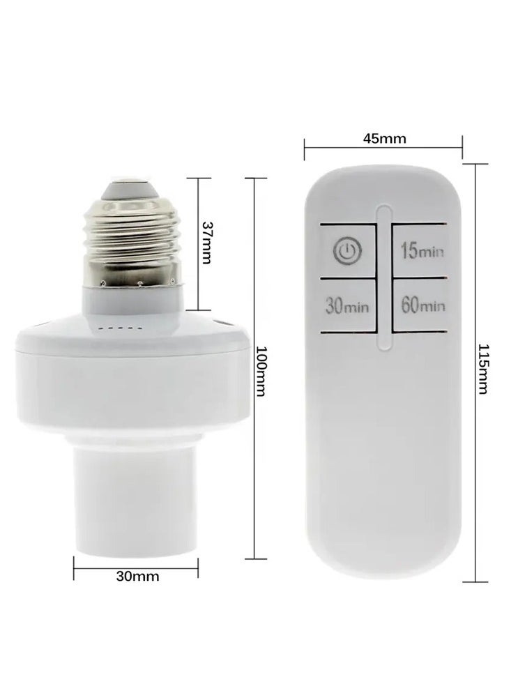 Generic - Wireless Remote Control Bulb Holder Smart Timer Switch E27 Lamp Holder 220V - Image 1