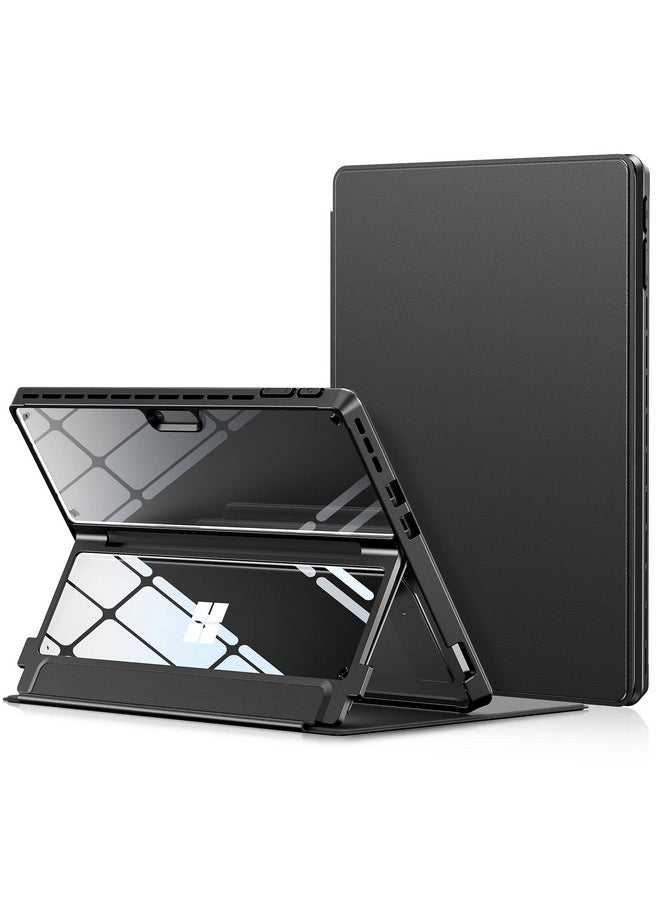 Infiland INFILAND Microsoft Surface Pro 11/10/9 Case, Military-Grade Drop Protection High Clearity Case Leather Cover Designed for Surface Pro 11th Edition AI, Work with Type Cover Keyboard, Black  - Image 1
