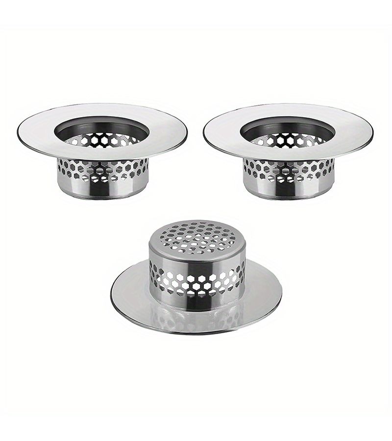 Silvery Stainless Steel Bathroom Sink Strainer 1pc with 1.25 to 1.6 Inch Mounting Hole - Image 4
