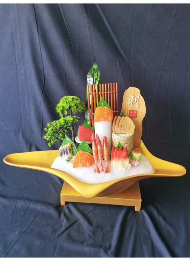 null - Simulation Salmon Sashimi Model Seafood Posture Sample Sweet Shrimp Goose Liver Arctic Shell Eastern Star Spot Push Platter-Color:A Deep Sea Major Shrimp - Image 1