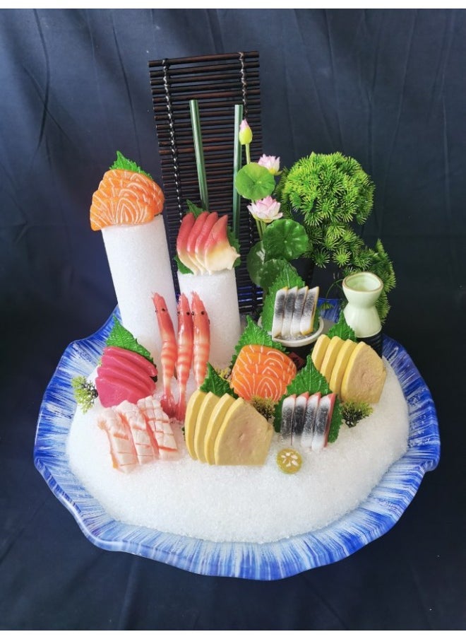 null - Simulation Salmon Sashimi Model Seafood Posture Sample Sweet Shrimp Goose Liver Arctic Shell Eastern Star Spot Push Platter-Color:A Deep Sea Major Shrimp - Image 1