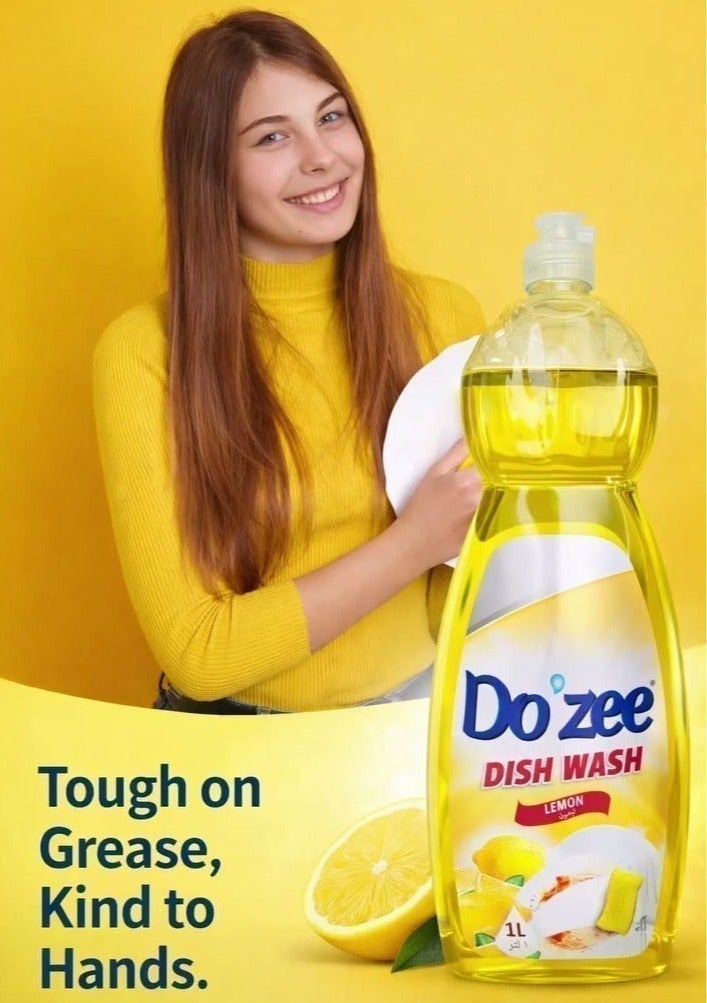Do'zee Cleaning Bundle | Turbo Blue Dish Wash 1L + Lemon Dish Wash 1L + Floral Toilet Cleaner 0.5L - Image 4