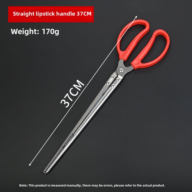 Stainless Steel Litter Picking Tweezers 37cm straight clip [stainless steel]] 