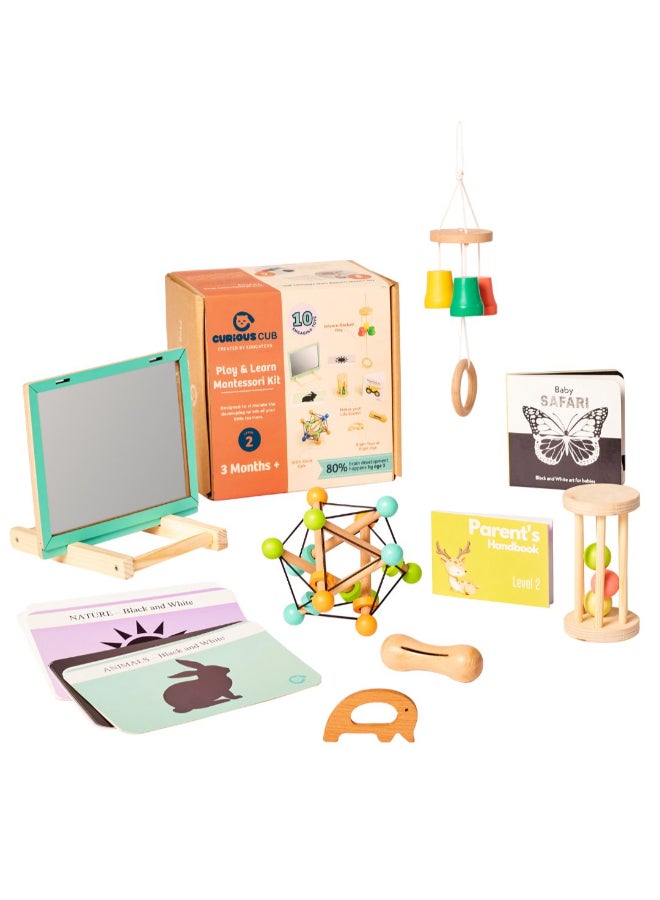 Curious Cub ألعاب مونتيسوري التعليمية الخشبية ألعاب مونتيسوري للأطفال من 3 أشهر فما فوق لعبة تعليمية حسية ألعاب تعليمية للأطفال مجموعة ألعاب للأطفال حديثي الولادة - Image 1