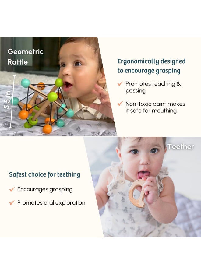 Curious Cub ألعاب مونتيسوري التعليمية الخشبية ألعاب مونتيسوري للأطفال من 3 أشهر فما فوق لعبة تعليمية حسية ألعاب تعليمية للأطفال مجموعة ألعاب للأطفال حديثي الولادة - Image 5