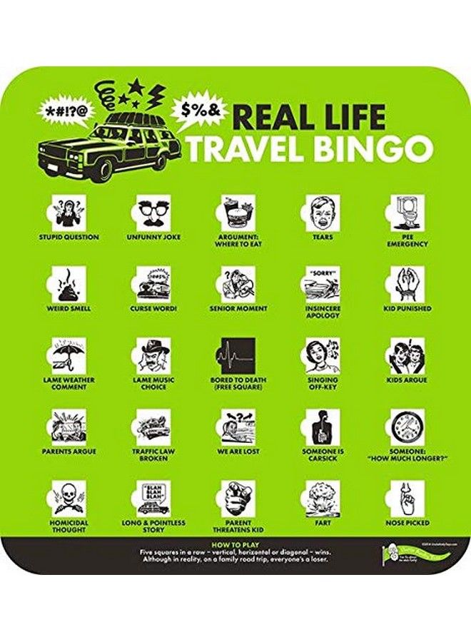 Breaking Games Real Life Travel Bingo Hilarious Travel Bingo Set Bingo Cards Great For Family Vacations Car Rides And Road Trips Multi Color 2 Pack - Image 4