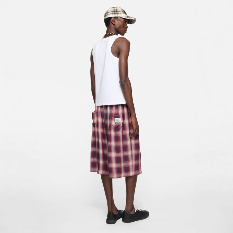 25Ss Swedish Trendy Brand Ac Style 1996 Contrasting Red Plaid Short-Sleeved Casual Loose Plaid Shorts For Men And Women - Image 5