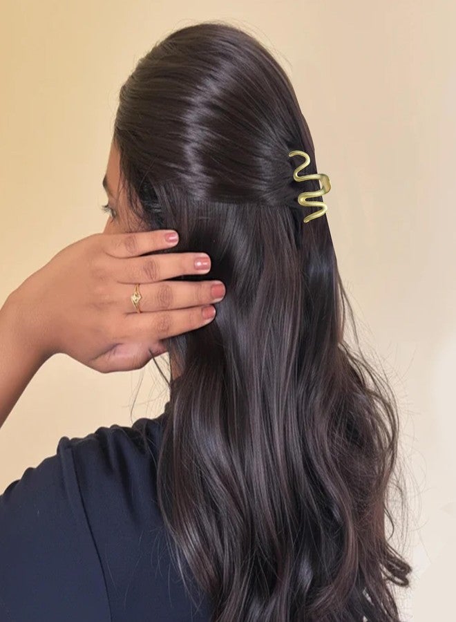 kapimo Metal Hair Claw Clips for Women Girls Strong Grip Non Slip Set of 2 Clutcher for Thick Long Hair Golden Silver Matte Color Hairclips - Image 4
