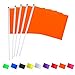 Consummate 25 Pack Solid Orange Flag Small Mini Plain Orange DIY Flags On StickParty Decorations for ParadesGrand OpeningKids BirthdayParty Events Celebration 82 x 55 inchs118 inchs - Image 4