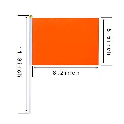 Consummate 25 Pack Solid Orange Flag Small Mini Plain Orange DIY Flags On StickParty Decorations for ParadesGrand OpeningKids BirthdayParty Events Celebration 82 x 55 inchs118 inchs - Image 5