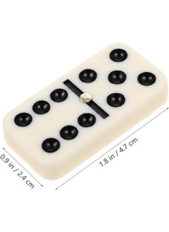 ECVV Dominoes Dice Set Game 28 Pcs with Wooden Case, Black Dot Classic Dominoes Classic Numbers Table Game Dominoes Blocks Wood Educational Toys for Adults  - Image 3