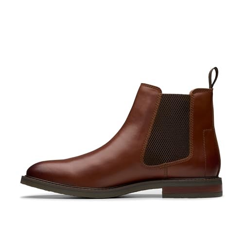 Clarks Men's Jaxen Easy Chelsea Boot, Tan Leather, 8.5 Wide - Image 3