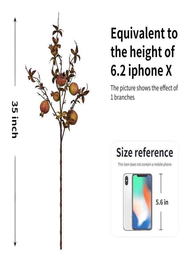 Srifoliage Artificial Plants,4Pcs 35" Faux Branches for Vase,Faux Stems,Fake Plants Greenery Stems for Shop Office Kitchen Home Decor (4, Pomegranate) - Image 3