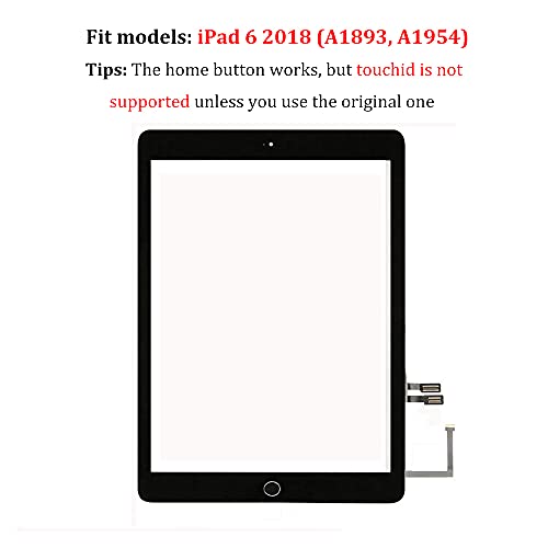 JPUNG for iPad 6 (6th Gen 2018 Released) Screen Replacement Glass Digitizer, Only for 6th Generation A1893 A1954 Touchscreen 9.7 Inch Front Panel, with Home Button +Full Repair Tools Kit - Image 3