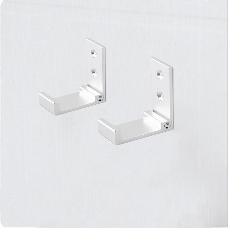 خطافات حائط ألومنيوم قابلة للطي 4 قطع - تصميم موفر للمساحة باللون الفضي لتعليق الملابس والأدوات - Image 5