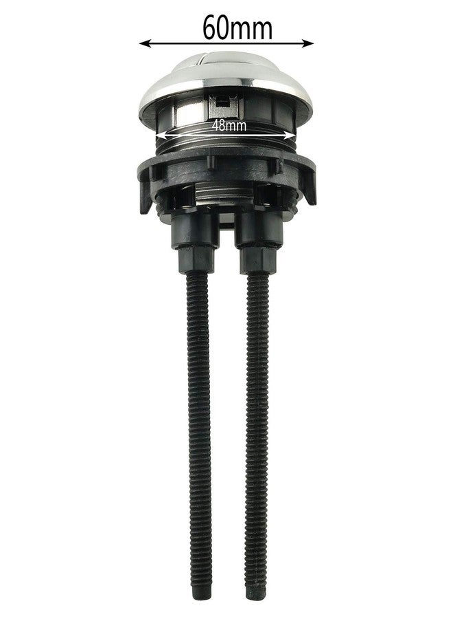 تيج زر ضغط المرحاض من Tegg بخيط 48 مم ورأس دائري وزر ضغط خزان المياه الموفر للمياه بتأثير الكروم - Image 2