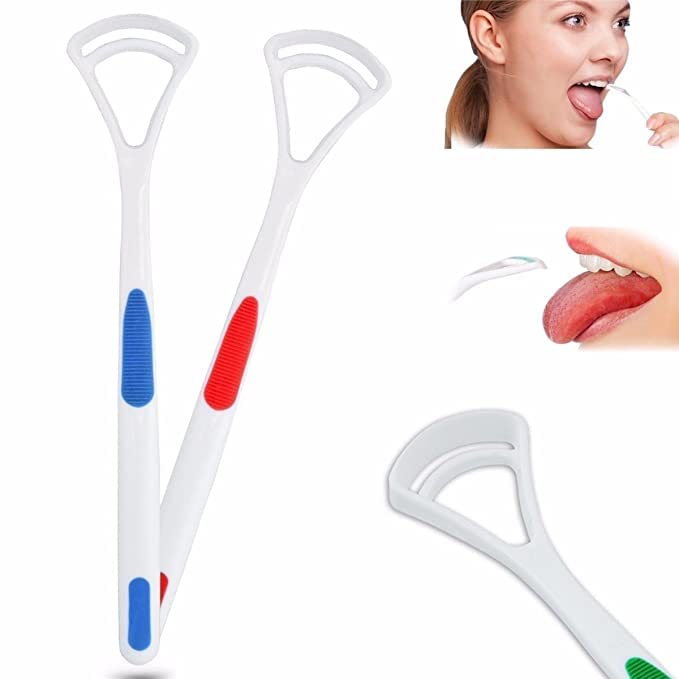 PRABODH Tongue Cleaner Brush Scraper, Set Of 2pcs Hand Scraper Fashion Tongue Cleaner Brush with Silica Handle(multi colour Pack of 1) - Image 2
