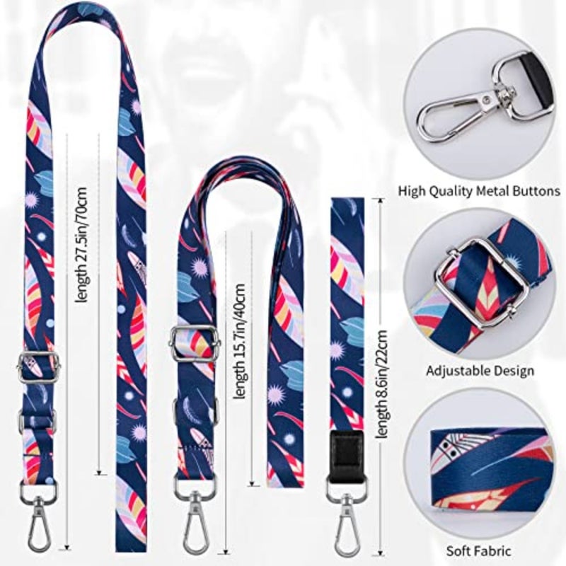 Phone Lanyards, Wrist Lanyards for Keys, Adjustable Shoulder Neck Strap, Universal Crossbody Cell Phone Lanyard for iPhone Case ID Badges, Card Holder, Car Key, and Most Smartphones Feather - Image 2