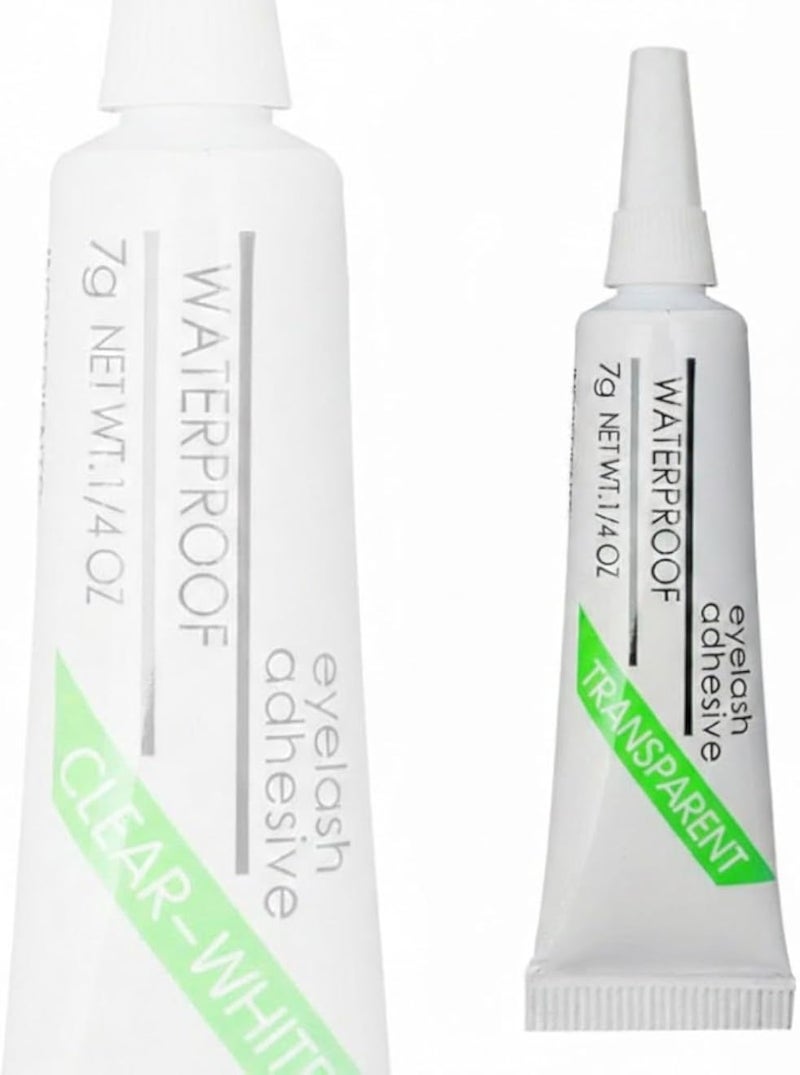 individual Lash Glue, CLEAR Eyelash Clusters Bond Latex Free Waterproof Eyelash Glue Lash Adhesive Express Drying Strong Bonding Long Lasting No Irritaiton, 7ML -TRASPARENT