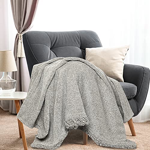 SASHAA WORLD Soft Chenille Throw | Throw Blanket for Sofa, Bed, Chair and Travel | Grey Throw Blanket | Pack of 1, 130 x 180 cm - Image 4