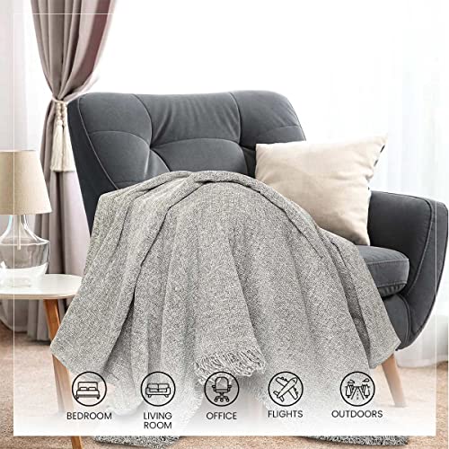 SASHAA WORLD Soft Chenille Throw | Throw Blanket for Sofa, Bed, Chair and Travel | Grey Throw Blanket | Pack of 1, 130 x 180 cm - Image 5