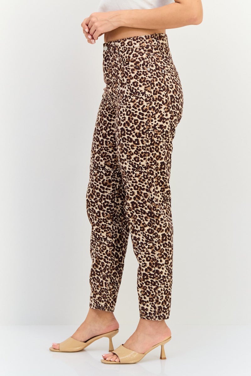 Lefties Women Mom Fit Allover Print Straight Leg Pants, Multicolor - Image 2