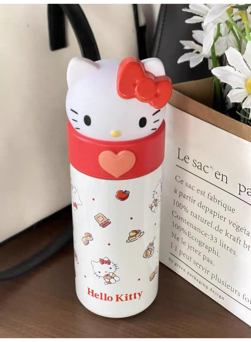 هالو كيتي زجاجة ماء من الستانلس ستيل هيلو كيتي 316 كوب حراري بدرجة طعام للماء الساخن والبارد 350 مل - Image 3