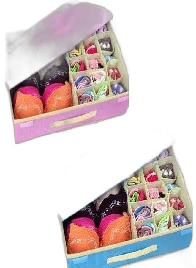UNICRAFTS unimart India Lingerie Storage Organizer Pink Blue P2 UNI-P093UNI-P093 - Image 1