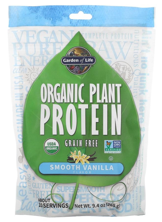 Garden of Life Organic Plant Protein Grain Free Smooth Vanilla 9.4 oz (265 g) 