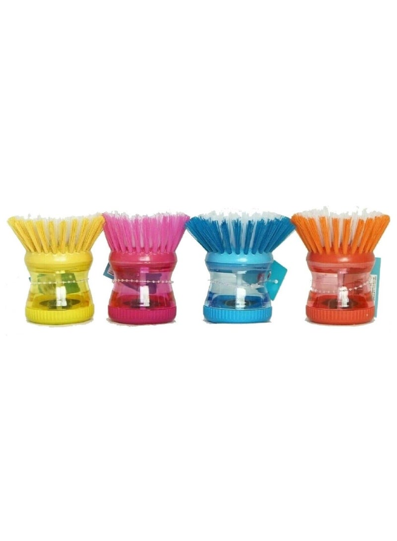 Dish Brush with Soap Dispenser – 1 Pc – Multicolor - Image 2