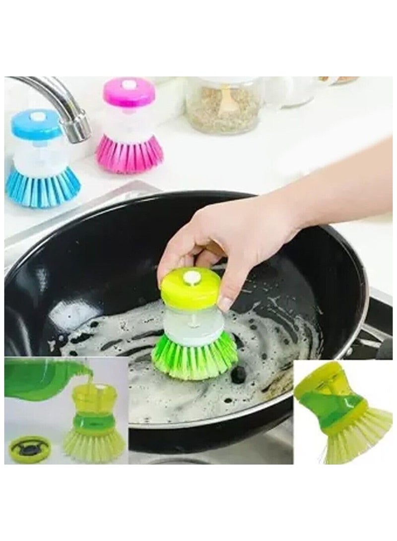 Dish Brush with Soap Dispenser – 1 Pc – Multicolor - Image 3