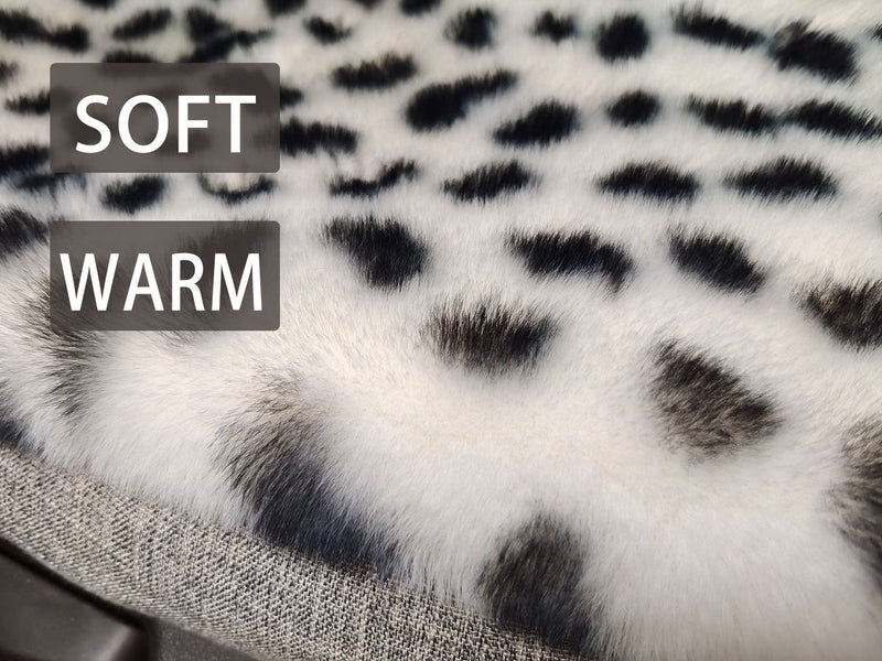 acdiac Winter Soft Warm Faux Rabbit Fur car seat Cushion,Universal fit Plush Front and Back Fuzzy car seat Pads Cushion Cover Protector - 1pcs (Back seat 1pcs, Leopard dots) - Image 3