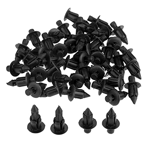 Mtsooning 50PCS 6mm M6 Fender Clip Retainer Bumper Nylon Push Rivet Pins Screws Replacement for Honda Kawasaki Suzuki GSX-R Yamaha YZF R1 R6 Toyota Lexus Splash Shield Fender Liner Bumper - Image 1