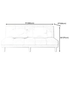 Poppins Home Armless Sofa Bed with Tight-Back Design In Modern Blend Fabrics  - Image 4