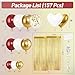 MEBAY 157PCS Burgundy Gold White Balloons Arch Garland Kit with Gold Fringe Curtain for Women Girls Birthday Wedding Bridal Shower Valentines Day Party Decorations - Image 4