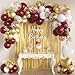 MEBAY 157PCS Burgundy Gold White Balloons Arch Garland Kit with Gold Fringe Curtain for Women Girls Birthday Wedding Bridal Shower Valentines Day Party Decorations - Image 2