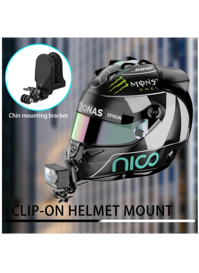 Generic - Motorcycle Helmet Chin Mount Kit Compatible with GoPro Hero 12 11 10 9 8 7 6 5 Black, DJI Osmo Action, Insta360, AKASO, Campark, YI and More Action Camera - Image 1